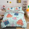 Coffee Cake King Queen Duvet Cover Lovely Afternoon Tea Drawing Bedding Set For Adult Western Drink 2/3pcs Polyester Quilt Cover