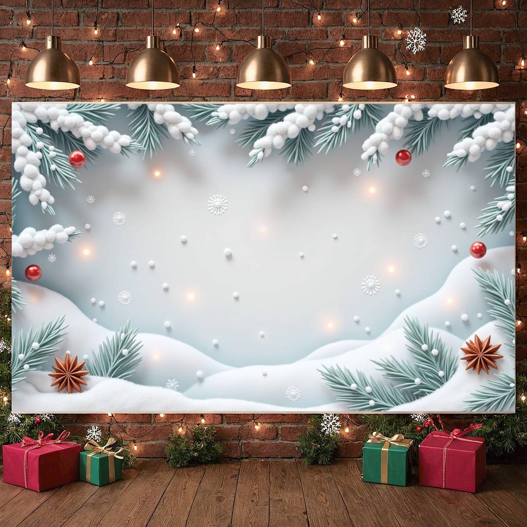 Holiday Background Snowflake Pattern Winter Backdrop Christmas Banner Anise Star Xmas Display For Christmas Party Winter Holiday