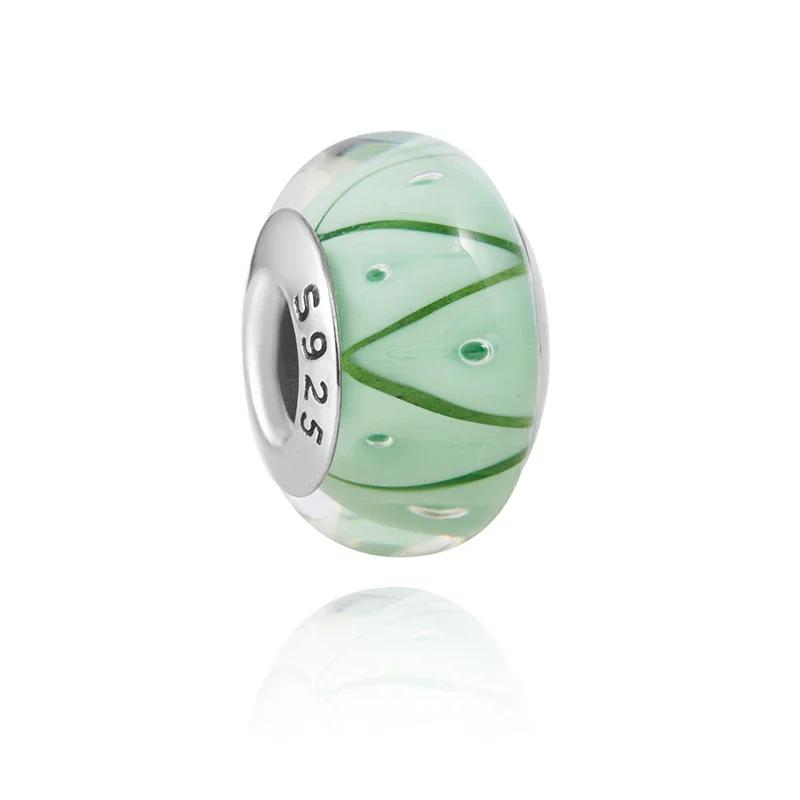 Copper Pink Flower Murano Glass Beads Charm Fit Original Bracelet Necklace Faceted Murano Diy Women Luxury Jewelry