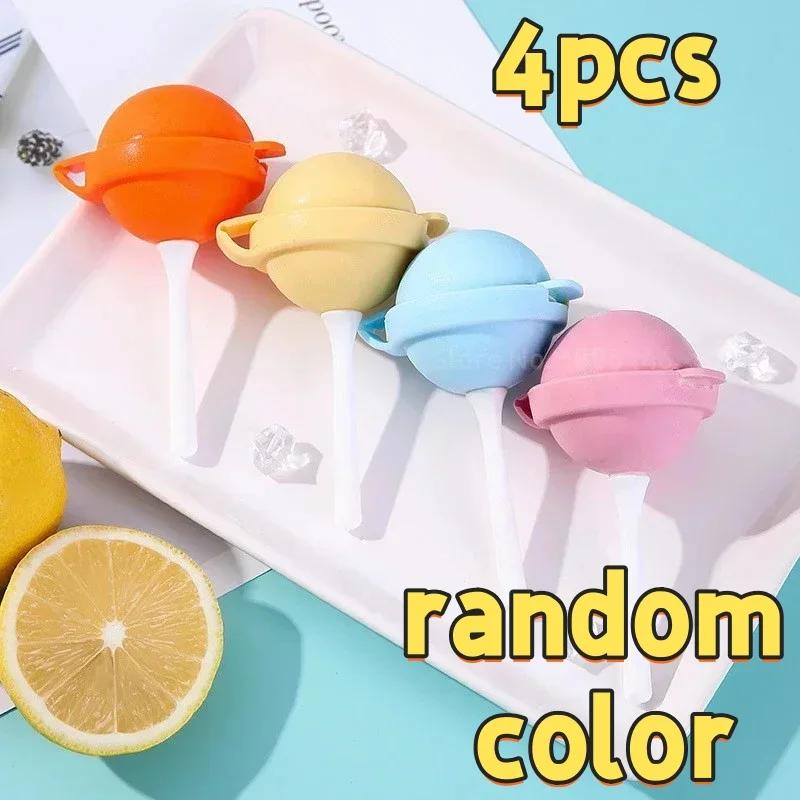 

4 PCS Lollipop Silicone Ice Box Popsicle Mold Mini Ice Cream Maker Ice Mold Household Popsicle Ball Mold Homemade Popsicle Tools