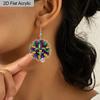 2D Mardi Gras Carnival Festival Pattern Ear Jewelry Dangle Earring Daily Outfits Party Accessories Perfect Gift for Family/ Friends