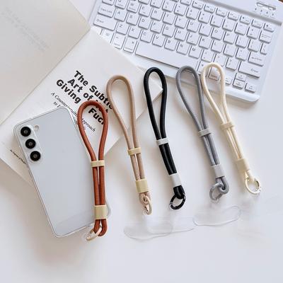 Korean Cute Candy Color Simple Hand Strap Adjustable Short Silicone Phone Lanyard Clip-On Phone Case Universal Anti-Lost Strap