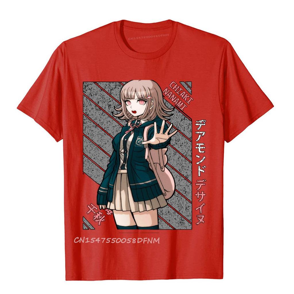 Chiaki Nanami Super Danganronpa Gruppe Premium Baumwolle Herren T-Shirts Bedruckt auf vorherrschendem T-Shirt Camisas Hombre