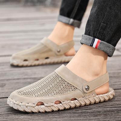 Sommer Neue Mesh Aushöhlen Atmungsaktiv Zwei Tragearten Weiche Sandalen Herren Freizeitschuhe 46 Große Größe Leichte Wasserschuhe
