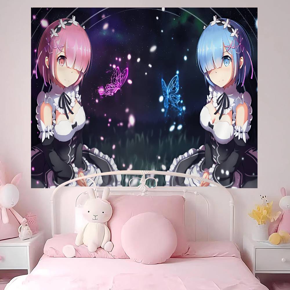 Re Zero Anime Hanging Bohemian Tapestry Hanging Tarot Hippie Wall Rugs Dorm Wall Hanging Home Decor
