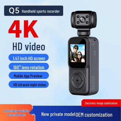Kamera ręczna Q5 4K Ultra HD z noktowizją i stabilizacją obrazu do sportów plenerowych i jazdy na rowerze