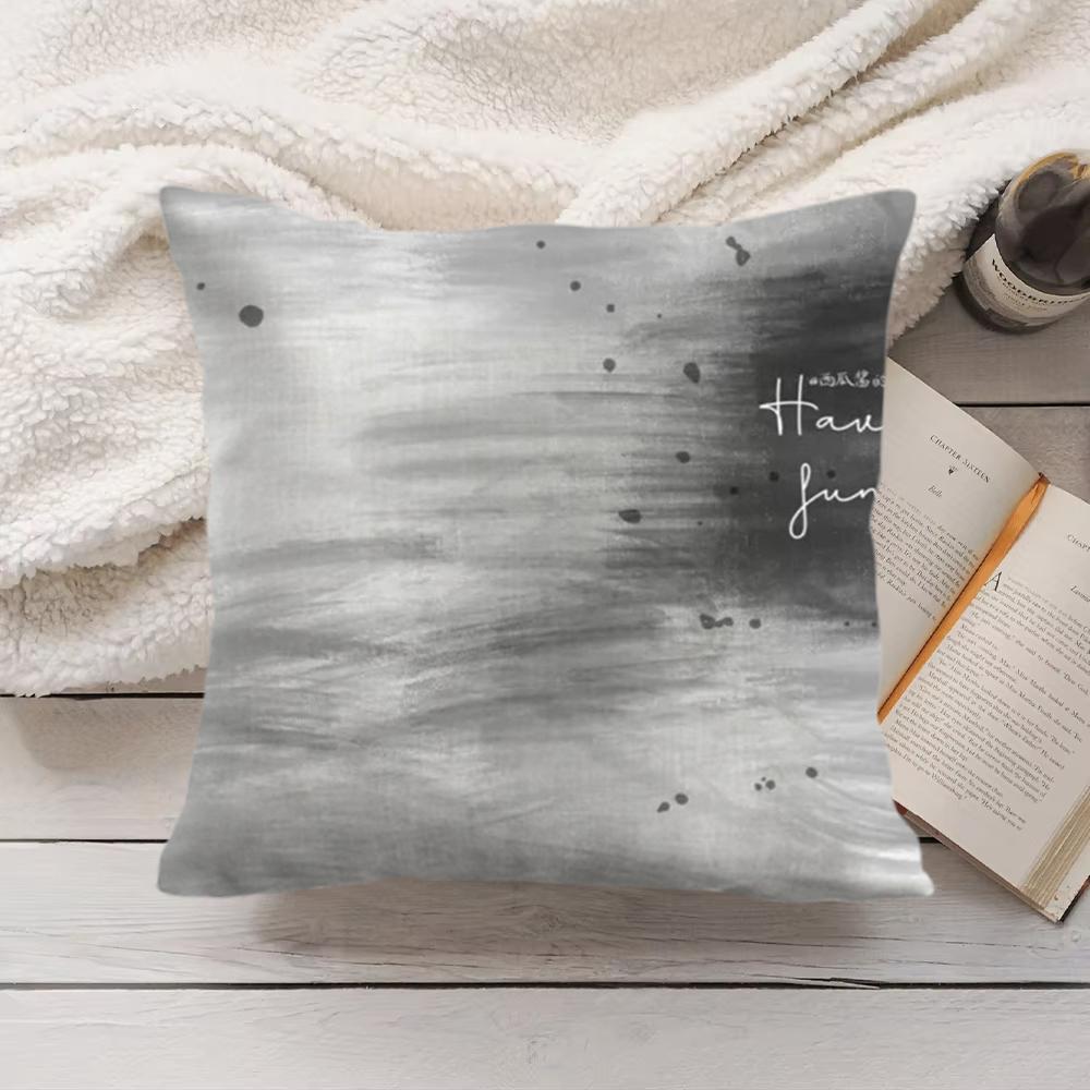 Black And White Series Cushion Cover Short Plush Double-Sided Printing Home Machine Washable In Warm Winter Pillow Cover