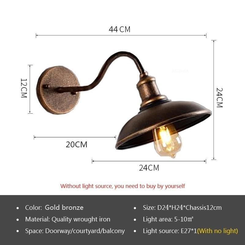 Retro Wall Lamp LED Outdoor Indoor Waterproof Moisture-proof Practical Lighting Fixture Rust Colored Black Decorative Home Decor