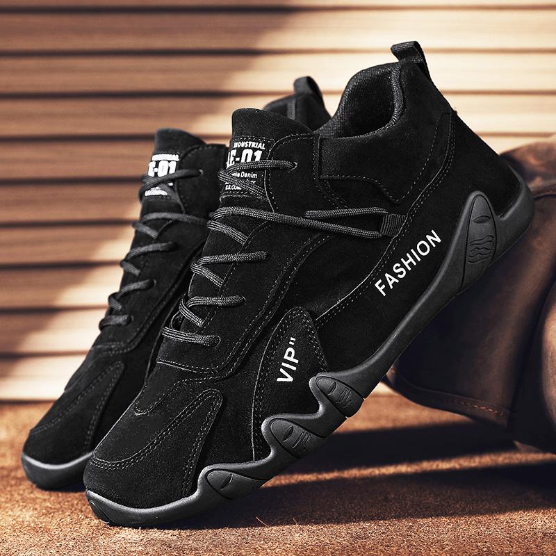 New Men Working Shoes Fashion Comfortable Pu Leisure Loafers Lace-up Breathable Brand Outdoor Jogging Casual Sneakers Blade