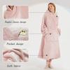 Fashion Couple Flannel Long Pijama Hooded Lazy TV Blanket Autumn Winter Soft Home Wear Pajamas Solid Loose Pocket Warm Thick Loungewear
