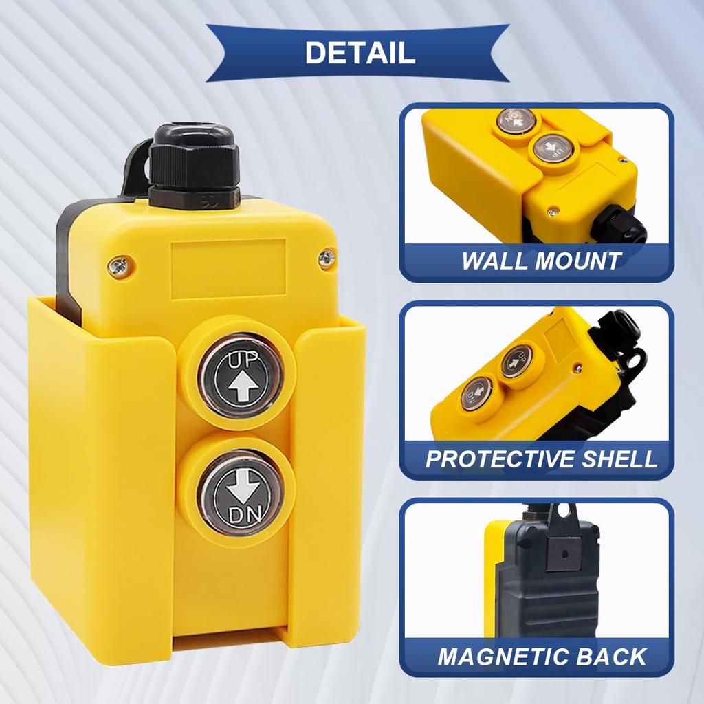 Xiatiosann DC 12V Dump Trailer Remote Control Waterproof Momentary Control Switch for Tipping Electric and Lifting Platforms with Fork Connectors