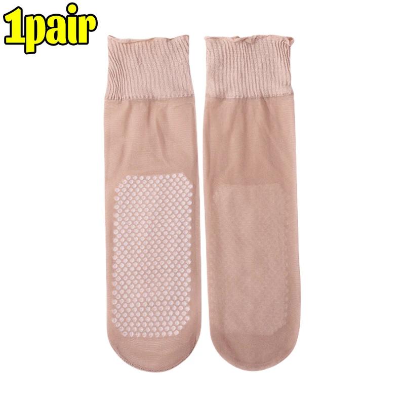 

1/10pairs Lace Dot Ultrathin Socks Women Summer Breathable Silk Socks Female Mesh Elastic Non-Slip Bottom Splice Ankle Short Sox