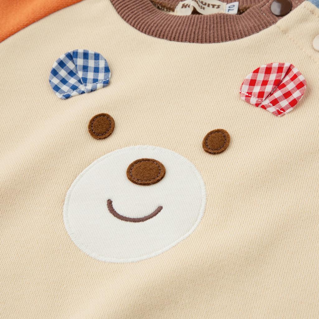 MIKIHOUSE HOT BISCUITS Sweatshirt for Boys and Girls, Ivory, Size 70cm, 73-5608-496