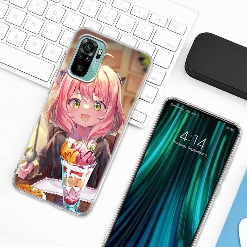 Spy X Family Anya Forger Anime Phone Case For Xiaomi Redmi Note 9s 8 11 7 9 10 Pro 10s 11s 8Pro K40 Clear Cover Cute  Girl Cases