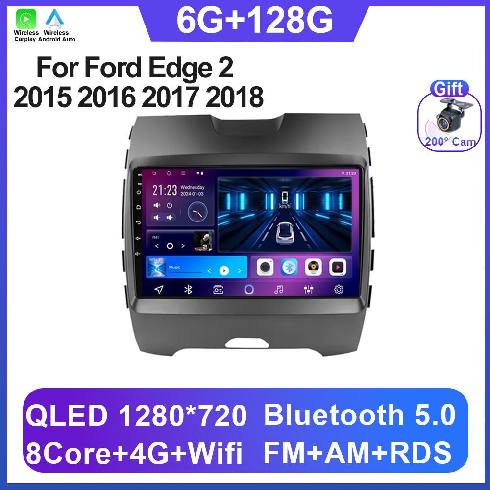 Android 14 For Ford Edge 2 2015 2016 2017 2018 8 Core CPU Bluetooth Gps IPS Electronics Navigation Carplay Auto Radio No 2din