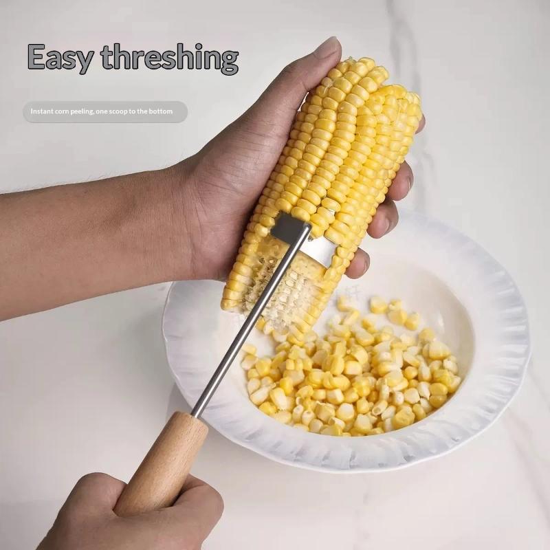 

Corn Peeler,Corn On The Cob Remover,Manually Operated Corn Kernel Stripper Wooden Handle Easy To Clean Corn Stripping Shovel 1pcs