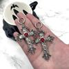 Gothischer Großer Detaillierter Kreuz Schwarzer Bohrer Juwelenohrringe Silberfarbe Gothic Punk Schmuck Mode Wunderschönes Statement Damen Geschenk