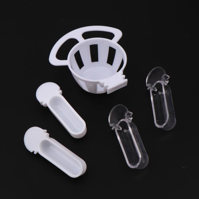 4 szt. Mały ptak Plastikowy kubek na jedzenie Tacka na jajka Wygodny karmnik Pudełko Dla Kanarka Zięby Małych ptaków