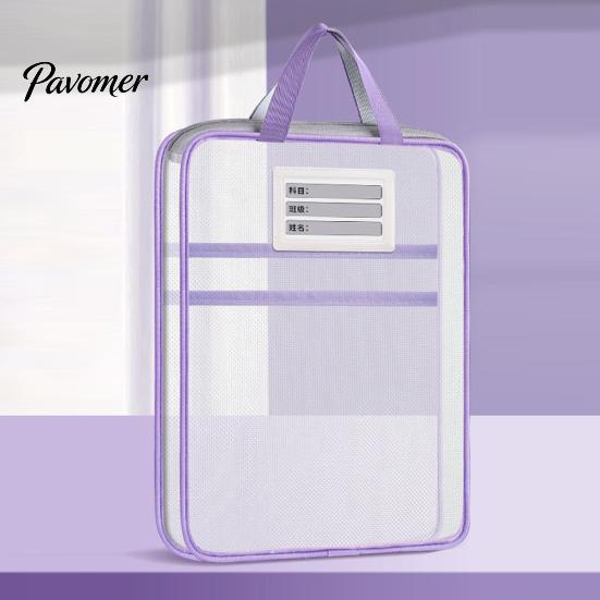 Multi-purpose Storage Kits Transparent Nylon Document Bag, Portable Lightweight Mesh File Organizer with Zipper Pouches And Strap, Large Capacity