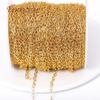 4 Styles 18K Gold Plated Bulk Metal Chains For Making Bracelet Necklace,High Quality Spool Chains DIY Jewelry Findings Wholesale