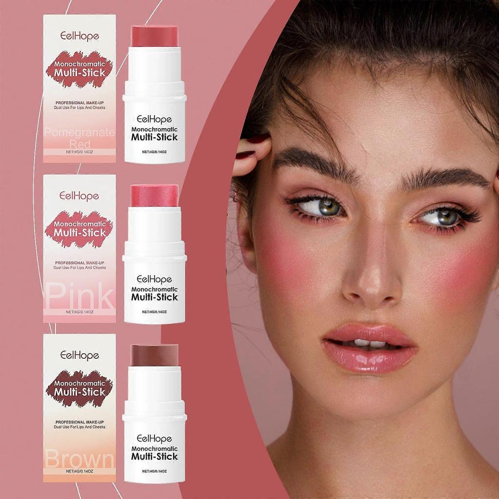 Eelhope 3-In-1 Makeup Stick Brightening, Colorful, Long-Lasting, Fade-Resistant, Moisturizing Blush And Eyeshadow
