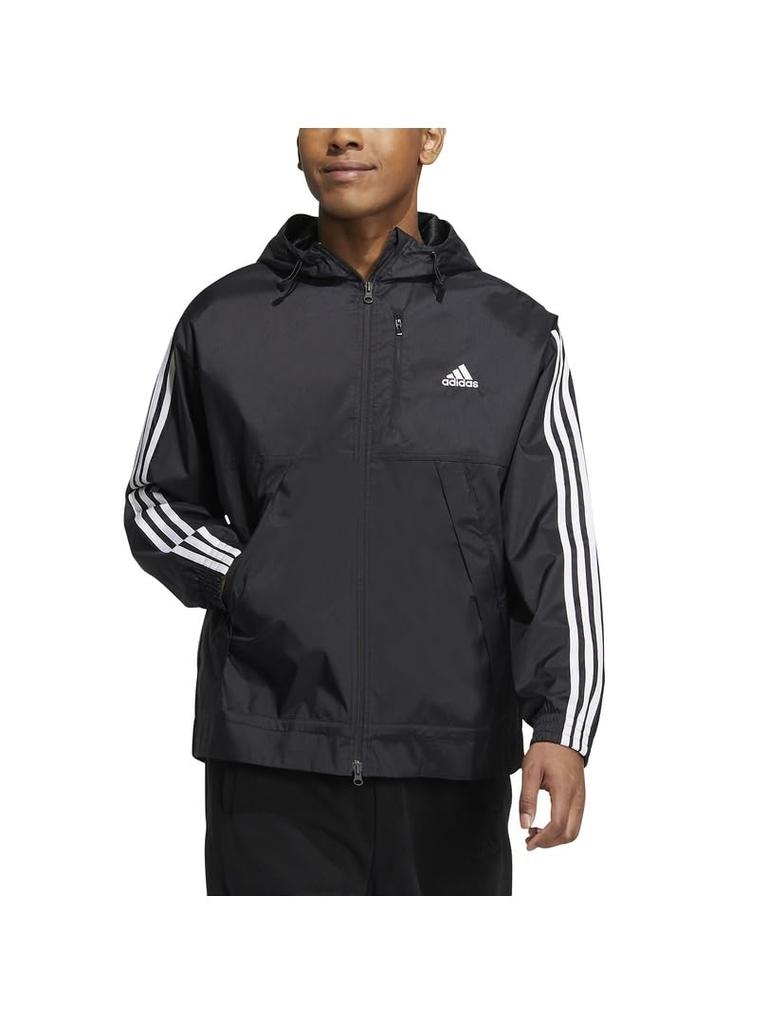 Adidas BXF20 Kapuzen-Webstoff-Jersey Schwarz Größe XL Herren 3-Streifen Locker geschnittenes Oberteil, (IB0248),