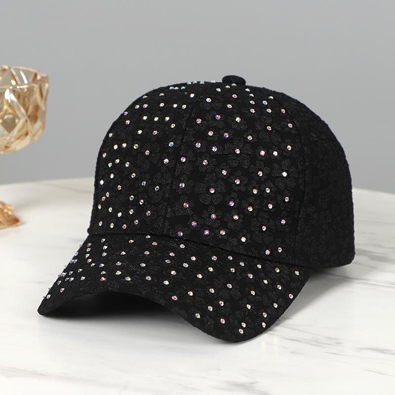 Nieuwe handgemaakte hete diamant bloem pet dames outdoor reizen veelzijdige mode honkbalpet outdoor grote klep