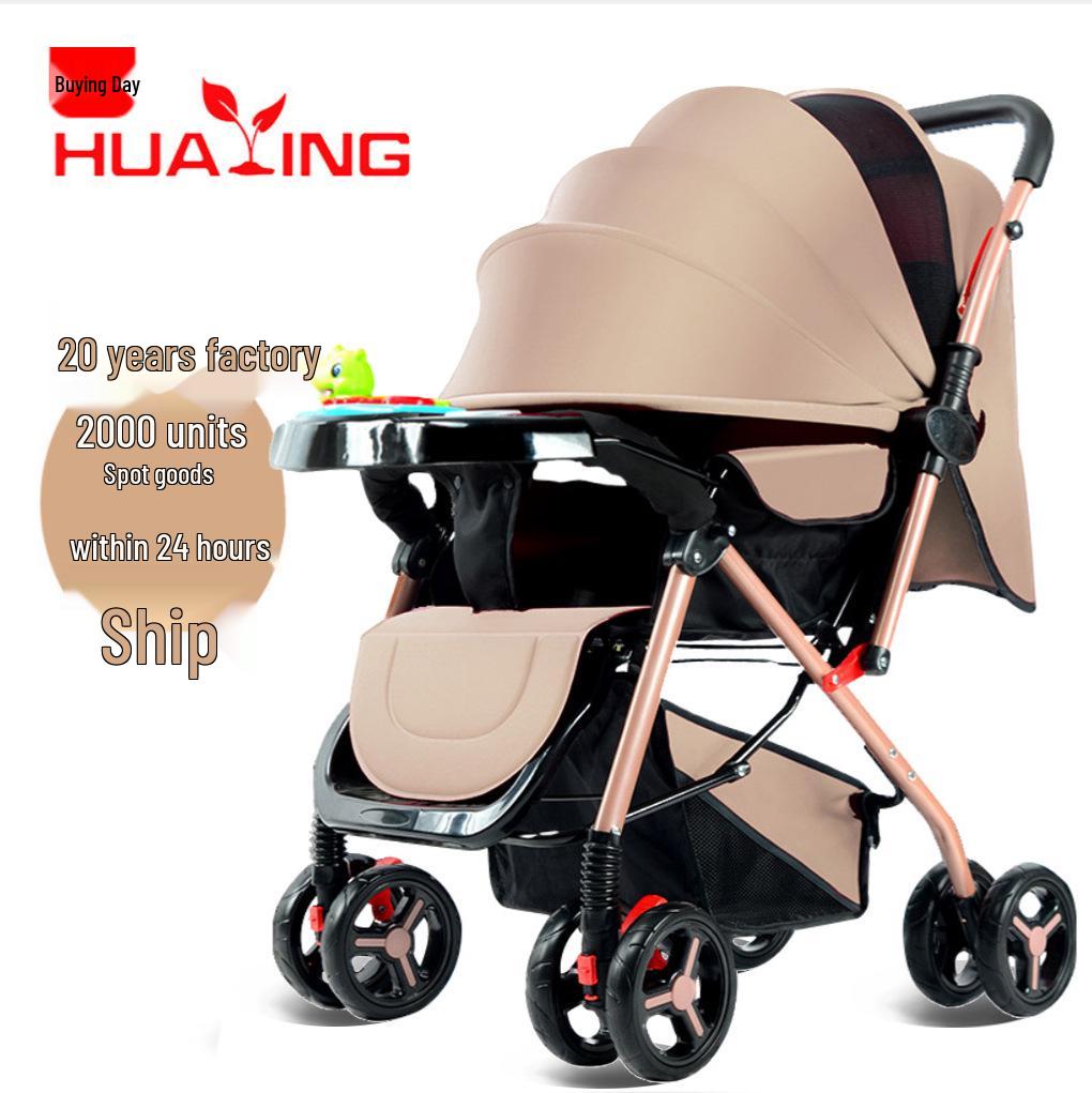 Lightweight, Foldable, Two-Way Baby Stroller with Four Wheels