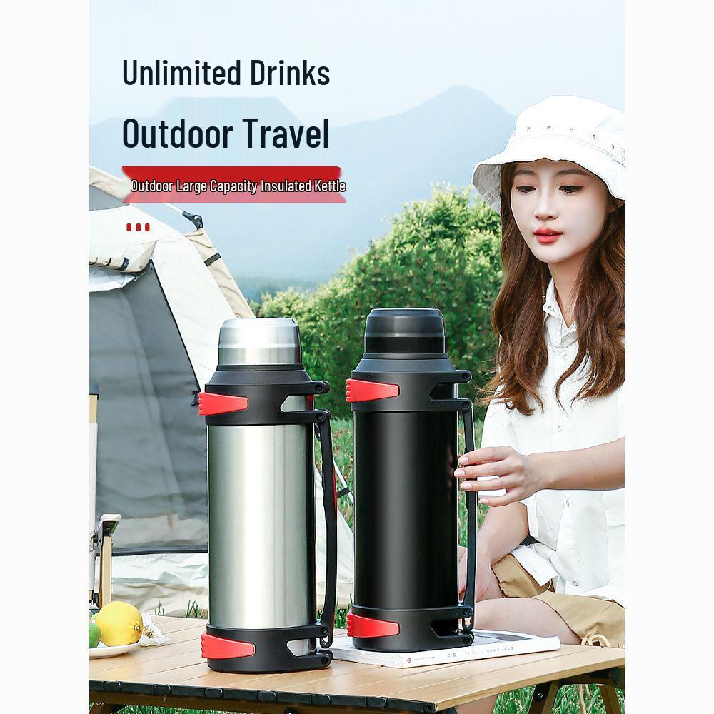 Men's 304 Stainless Steel Thermos Flask: Large Capacity, Portable Water Bottle for Outdoor Travel