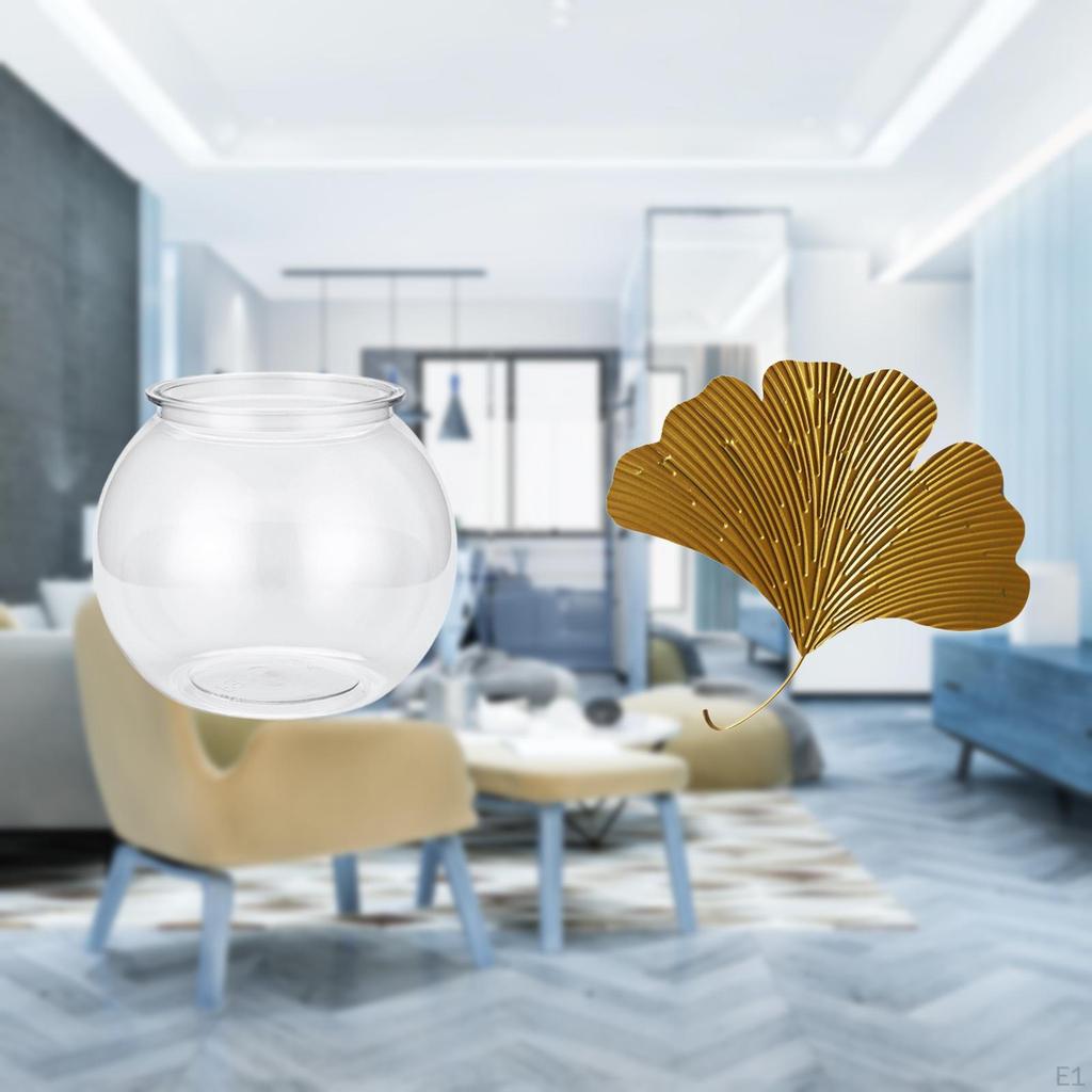 Transparent Small Tank Round Ornament Aquarium Bowl Vase for Living Room Office Dining