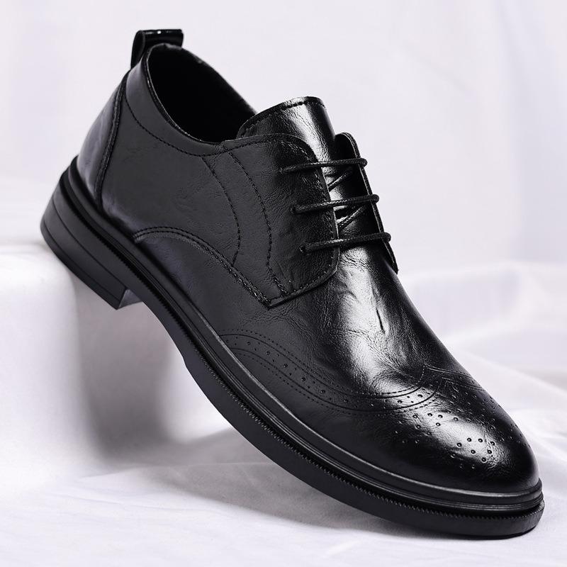 

Dress business casual leather shoes men s new brock men s shoes classic fashion lace-up derby shoes 44