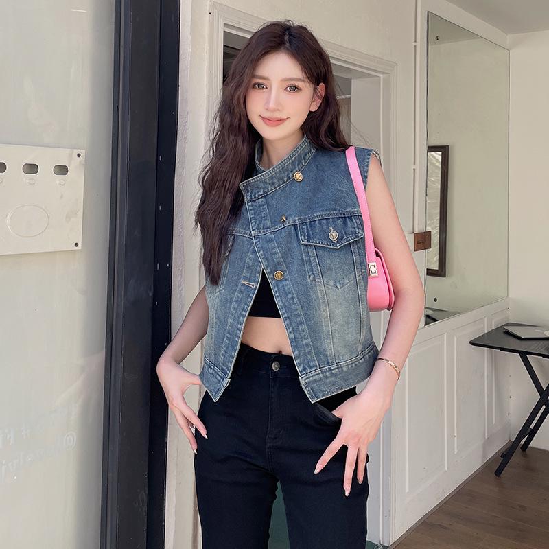 Women's Early Autumn Soft Denim Vest Jacket - Versatile and Skin-Friendly