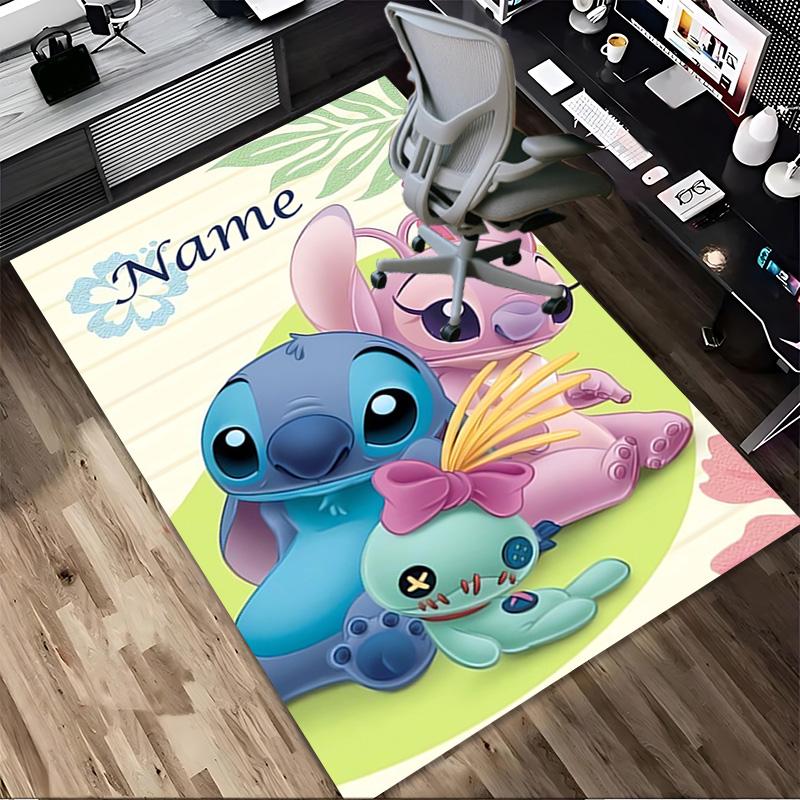 Personalized Name Rainbow Stitch Living Room Non-Slip Area Rug Soft Carpet for Bedroom Kids Playroom Sofa Office Home Decor Doormat