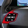 For Kia EV6 Niro SG2 2pcs Red Inner Steering Wheel Button Frame Trim Cover Interior Mouldings Car Upgrade Decoration Accessory