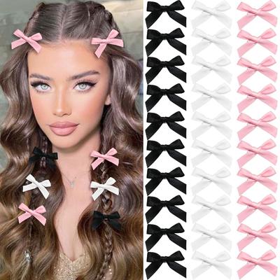30 Stück 4cm Schleifen Haarspange Süße Schleife Niedliche Koreanische Mädchen Weibliche Haarnadel Mode Haarspangen Kopfschmuck Haargreifer Haarklammer