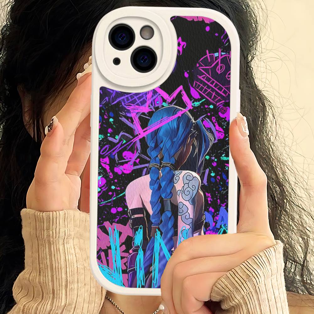 Graffiti Arcane Jinxs Phone Case Hard Leather For IPhone 14 13 16 Mini 15 14 11 12 Pro Max Plus Fundas
