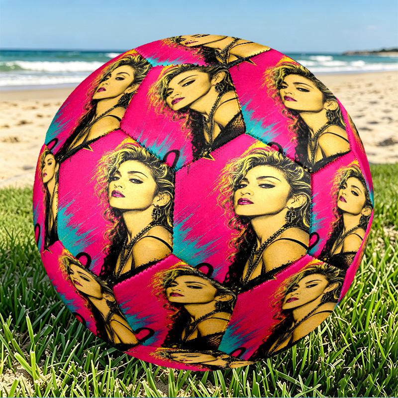 Marilyn Monroe Print Size 5 Soccer Ball, PU Wear Resistant Football for Match Training and Daily Practice, Birthday Gift for Soccer Fans