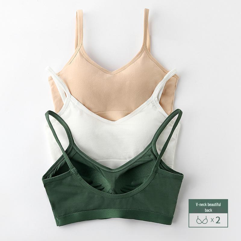 Yumei 116 Women's Padded U-back Bandeau Crop Top - Sexy Sleeveless Tank