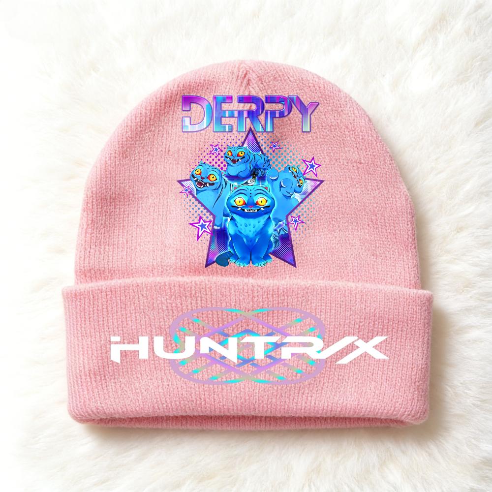 Berretto lavorato a maglia per bambini con stampa Anime Kpop Demon Hunters, Filato di lana, Stagione autunnale, Stagione fredda, Cappello alla moda per bambini, Copricapo, Abbigliamento