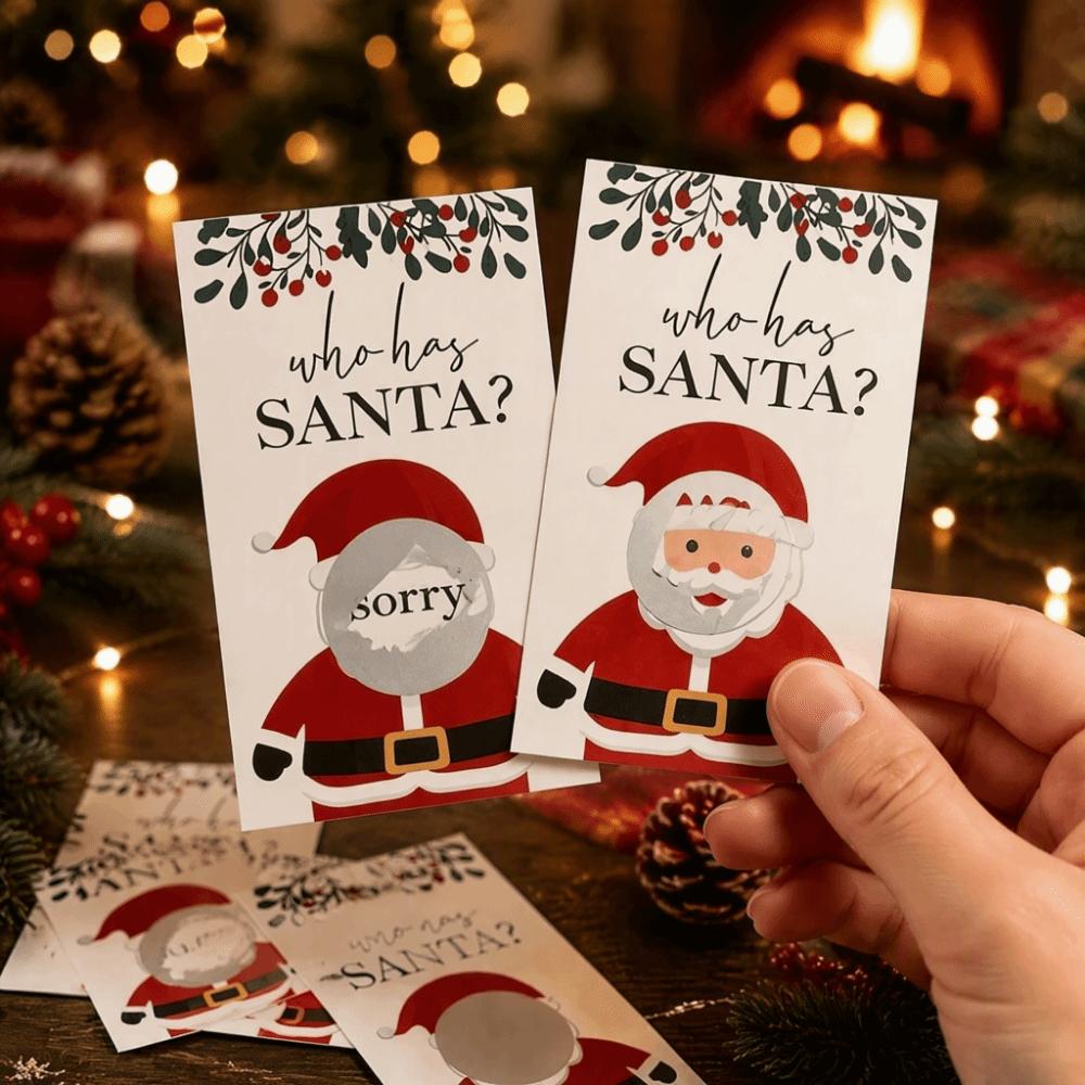 Paper Scratch Off Cards Non-Cash Prize Draw Xmas Interactive Game Cards New Year Celebrations