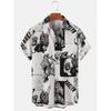 Octopus Print Men Hawaiian Shirt Summer Beach Short Sleeve