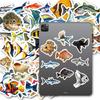 50 Realistic Marine Fish Stickers Cartoon Waterproof Children's Cognitive Stickers DIY Suitcase Refrigerator Notebook