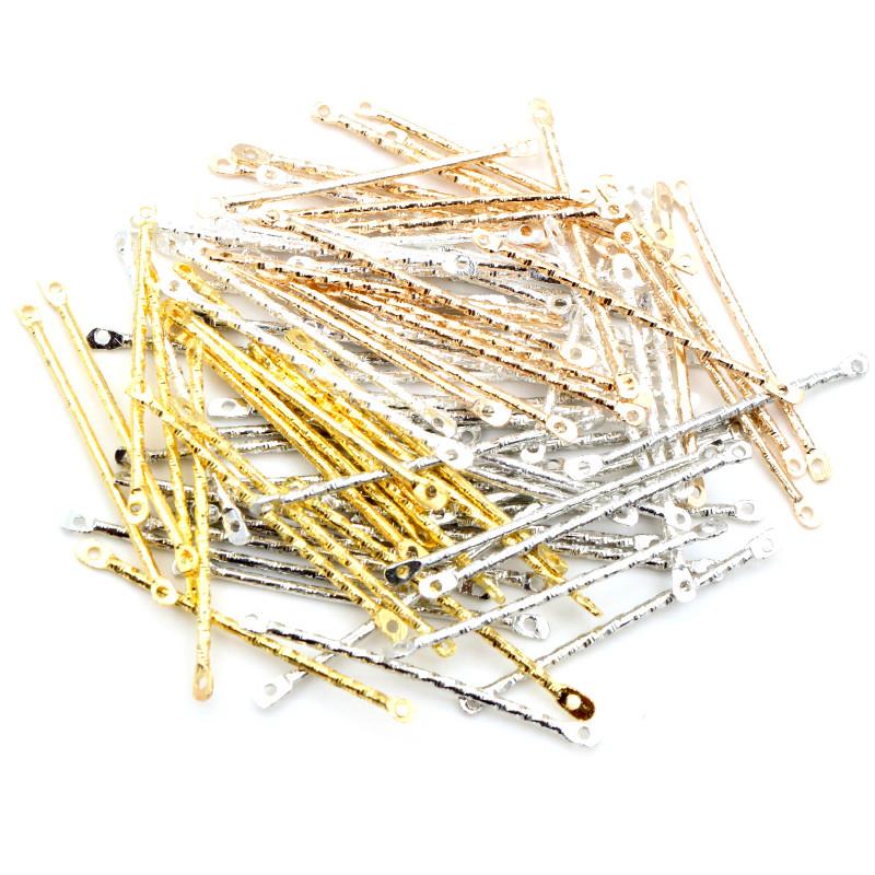 50Pcs/lot 15-40mm Double Cylinder Bar Earrings Connecting Stripes For DIY Jewelry Making Earring Pins Findings Supplies