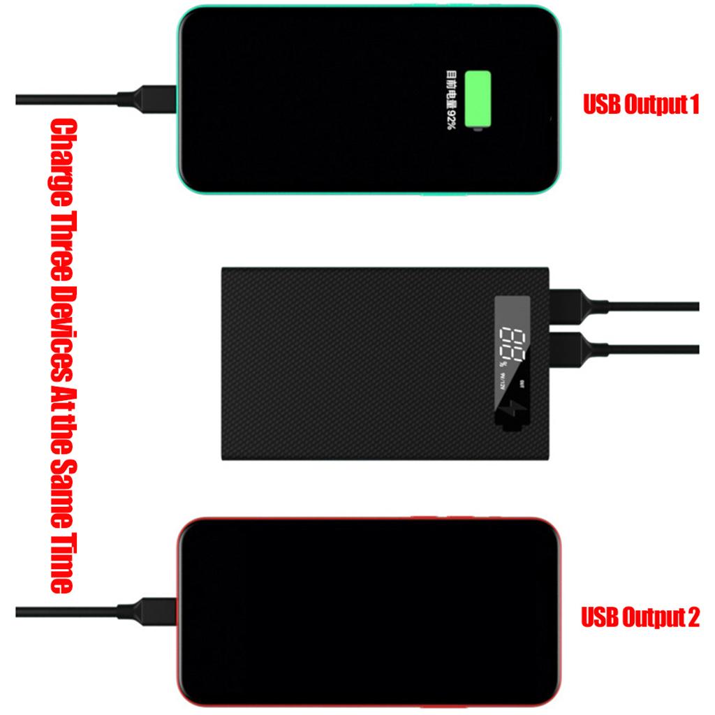 QC3.0 PD 5x18650 Batteries DIY Power Bank Box Holder for Case Fast Charger for Shell Detachable LCD Display DIY Accessor