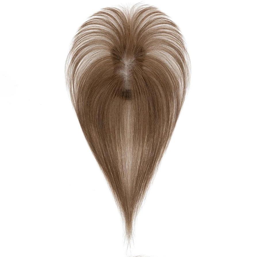 Fluffy Real Hair Bangs Wig for Women: Covers Gray Hair, Lightweight with Seamless Sideburns for Added Volume