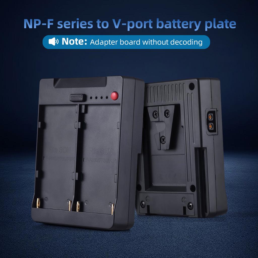 NP-F970 F750 F550 Battery Plate to V-Lock V-Mount Buckle Bracket Adapter with USB-A/ Type-C/ / D-TAP Outputs Np to V Mount