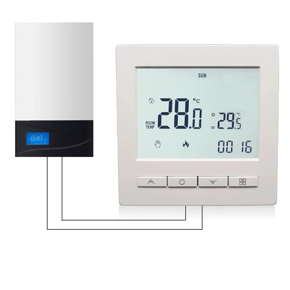 Floor Heating System Digital Thermostat 8.6*8.6*4cm Child Lock Thermostat For Safety Thermostat Child Safety Lock