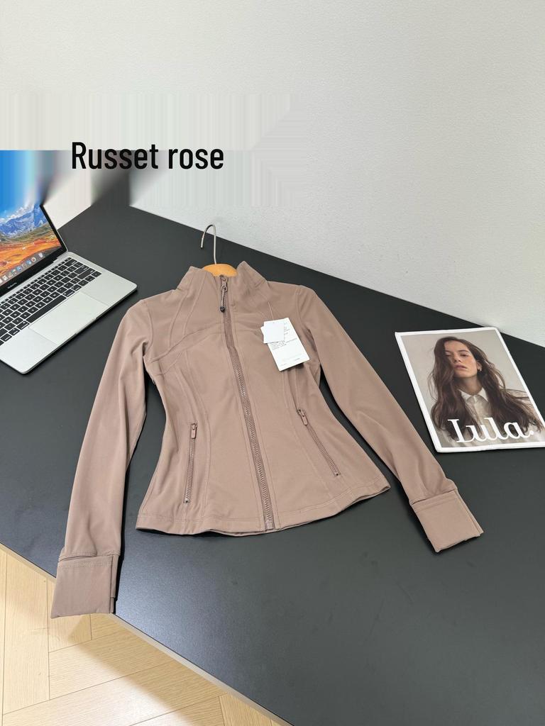 Γυναικείο Μπουφάν Γιόγκα Lulu Nude Feel - Στενή Γραμμή, Όρθιος Γιακάς, Μακρύ Μανίκι, Αθλητική Μπλούζα με Φερμουάρ για Τρέξιμο & Φίτνες.