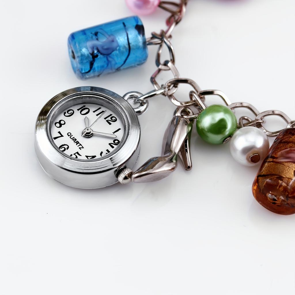 Men's and Women's Couple Bracelet Watch Colorful Glass Bracelet Cartoon Internet Celebrity Length Adjustable