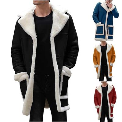 Lässiger Herren-Cardigan, mit Fleece gefüttert, solide Knöpfe, Wolle, langärmelig, Trenchcoat